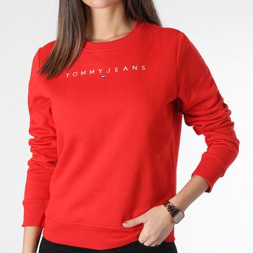 Tommy Jeans - Sudadera de cuello redondo para mujer 7323 Rojo