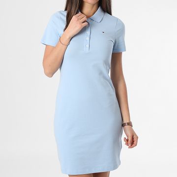 Tommy Hilfiger - Polo de manga corta 7853 Slim Piqué Mujer Azul Claro