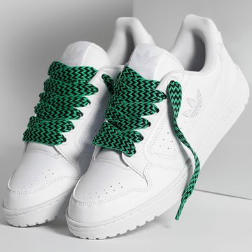 Adidas Originals - Zapatillas NY 90 Cloud White Core Black x Superlaced grandes cordones verdes