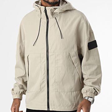 Calvin Klein - 4661 Chaqueta beige con capucha y cremallera