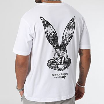 Looney Tunes - Camiseta Oversize Large Bugs Bunny Graffiti Grey White