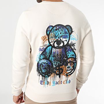 Teddy Yacht Club - Sudadera con cuello redondo Art Series Dripping Blue Beige