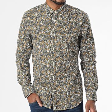 Only And Sons - Sky Life Camisa Manga Larga Blanco Beige Floral