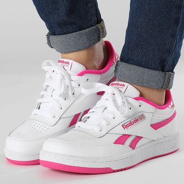 Reebok - Mujer Club C Revenge Zapatillas 100070174 Calzado Blanco Laser Rosa Oro