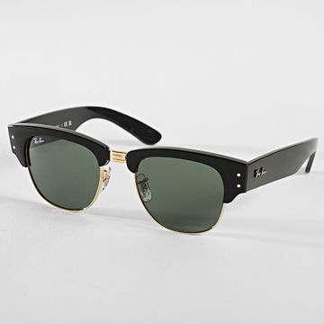 Ray-Ban - Gafas de sol Mega Clubmaster RB0316S Negro Oro Verde