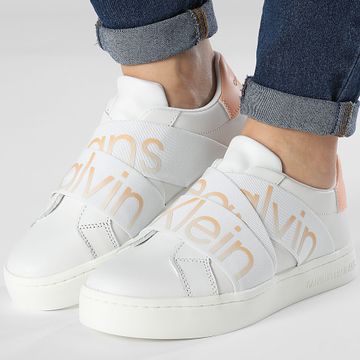 Calvin Klein - Classic Cupsole 1443 Bright White Apricot Ice Zapatillas Mujer