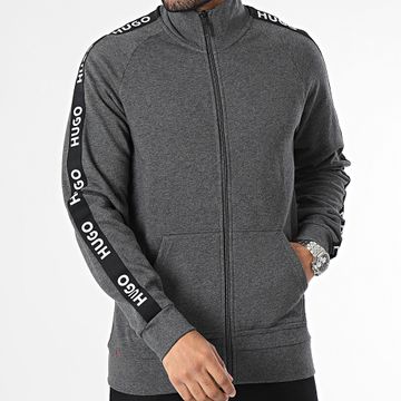 HUGO - Chaqueta deportiva a rayas con cremallera Logo 50496985 Charcoal Grey