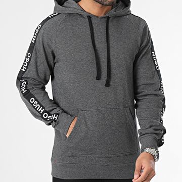 HUGO - Sporty Stripe Hoodie Logo 50497003 Gris marengo