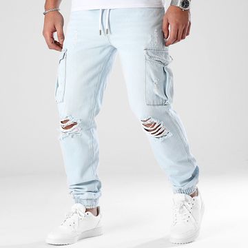 LBO - Pantalón Chándal Jean Cargo Relaxed Fit Destroy 3177 Denim Wash