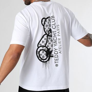 Teddy Yacht Club - Camiseta Oversize Large Atelier Paris Blanco Negro