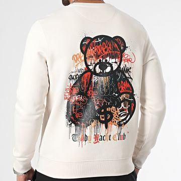 Teddy Yacht Club - Art Series Dripping Orange Sudadera beige de cuello redondo