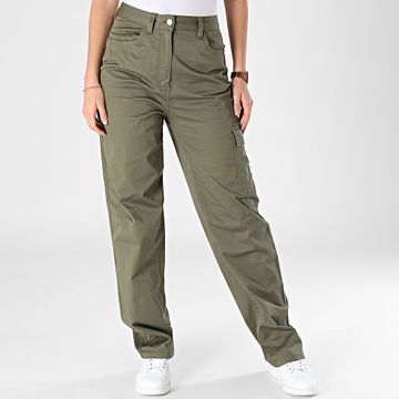 Calvin Klein - Pantalones Cargo Mujer 1297 Caqui Verde
