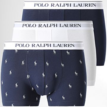 Polo Ralph Lauren - Lote de 3 calzoncillos bóxer blancos azul marino