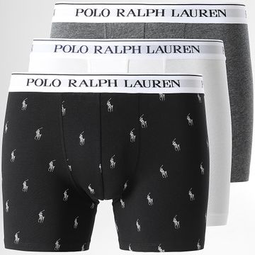 Polo Ralph Lauren - Juego De 3 Calzoncillos Gris Carbón Negro Blanco