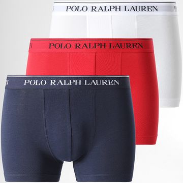 Polo Ralph Lauren - Juego De 3 Calzoncillos Boxer Blanco Rojo Azul Marino