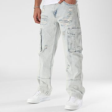 2Y Premium - Vaqueros Cargo lavados en azul