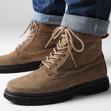 Calvin Klein - Botas Mid Laceup 0802 Desert Caqui Negro Naranja