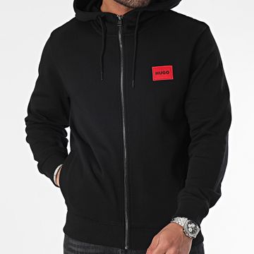 HUGO - Sudadera con capucha y cremallera 50447972 Negro