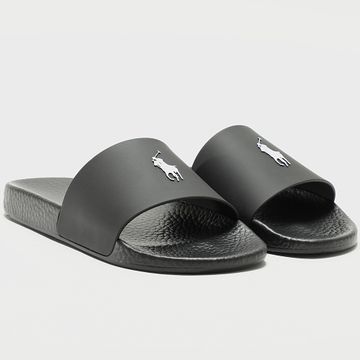 Polo Ralph Lauren - Sandalias Polo Slide Negro Blanco
