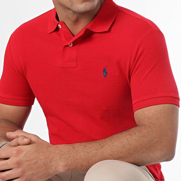 Polo Ralph Lauren - Polo Manga Corta Slim Algodón Piqué Rojo
