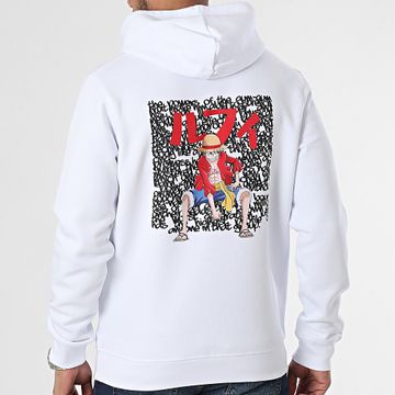 One Piece - Luffy Graf Sudadera con capucha Blanca