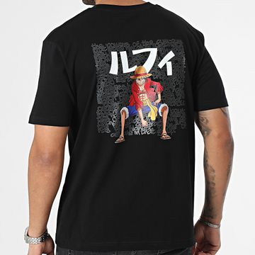 One Piece - Luffy Graf Oversize Camiseta Large Negro