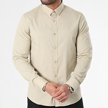 Calvin Klein - Camisa de popelina de manga larga 0856 Verde claro