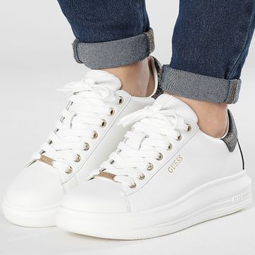 Guess - Zapatillas Mujer FL8VIBLEA12 Blanco Marrón