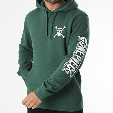 One Piece - Sudadera con capucha Mugiwara Colors Verde Blanco