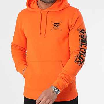 One Piece - Sudadera con capucha Mugiwara Colors Naranja Negro