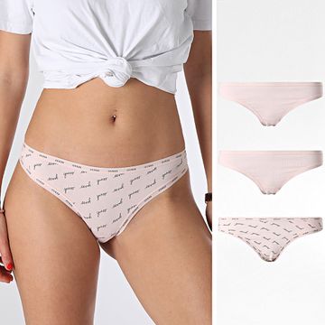 Guess - Juego de 3 tangas para mujer O4GG23-K6YW1 Rosa
