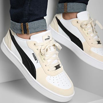 Puma - Zapatillas Puma Caven 2.0 Lux SD 395080 Blanco Almendra Azucarada Plata