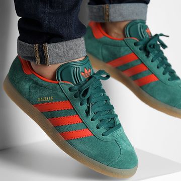 Adidas Originals - Gazelle Zapatillas IG6200 Core Verde Preloved Rojo Goma3