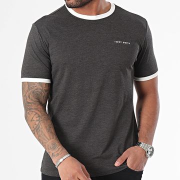 Teddy Smith - 11016811D Camiseta cuello redondo antracita gris jaspeado