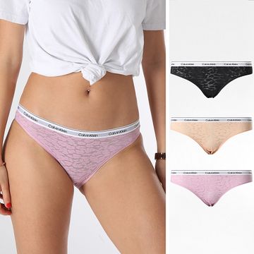 Calvin Klein - Set De 3 Braguitas De Mujer QD5069E Negro Rosa Naranja
