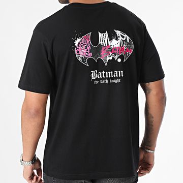 DC Comics - Negro de gran tamaño Batman Logo Graffiti Camiseta