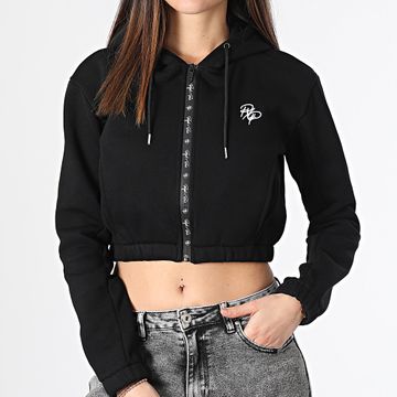 Project X Paris - Women's Zipped Hoodie Crop F243312 Negro
