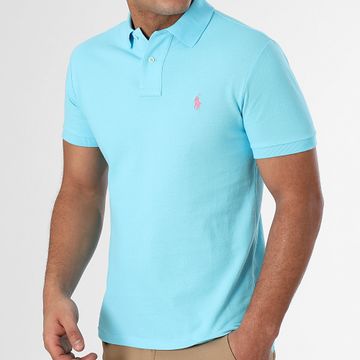 Polo Ralph Lauren - Polo Manga Corta Slim Algodón Piqué Azul Claro