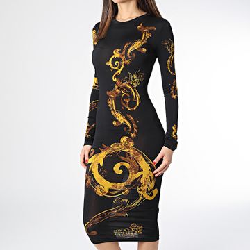 Versace Jeans Couture - Mujer 76HAO9P8-JS346 Maxi Vestido Negro Renaissance