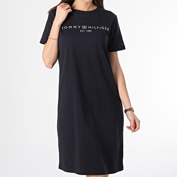 Tommy Hilfiger - Camiseta de vestir para mujer Corp Logo 1013 Azul Marino