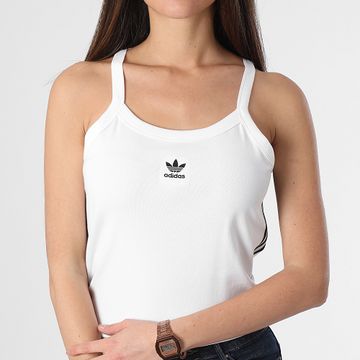 Adidas Originals - Camiseta de tirantes de mujer 3 rayas IR6914 Blanca
