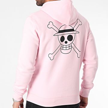 One Piece - Sudadera Mugiwara Big back Colores Rosa Negro
