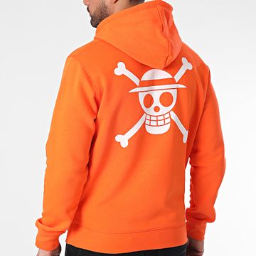 One Piece - Sudadera Mugiwara Big back Colores Naranja Negro