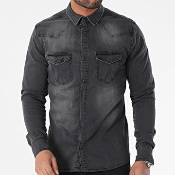 Armita - Camisa vaquera de manga larga JCH908 Gris