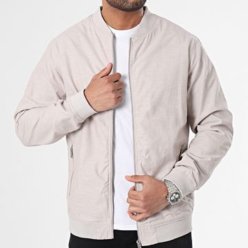 Jack And Jones - Cazadora de verano de lino beige Chiné