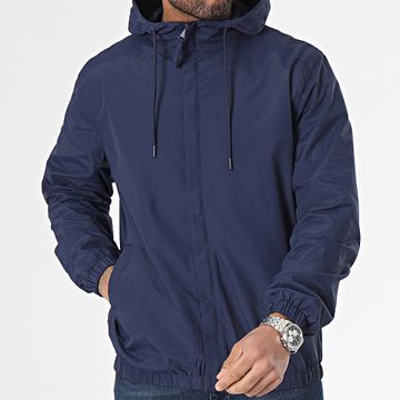 MTX - Chaqueta azul marino con capucha y cremallera