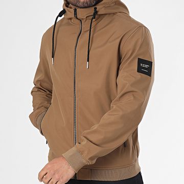 Jack And Jones - Chaqueta con capucha Camel Basic Softshell Zip