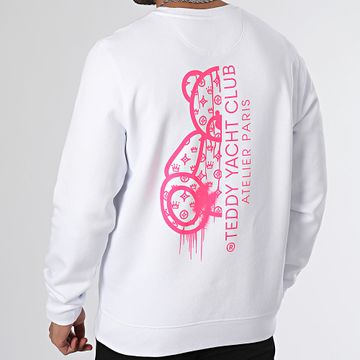 Teddy Yacht Club - Atelier De Couture Sudadera Cuello Redondo Blanco Rosa Fluo