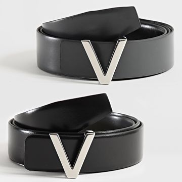 Valentino By Mario Valentino - Cinturón reversible VCP7P201 Negro Carbón Gris