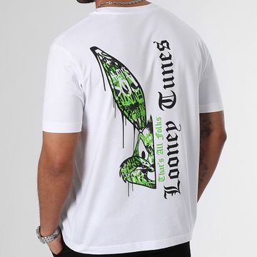 Looney Tunes - Camiseta Oversize Large Bugs Bunny Graffiti Half Green White